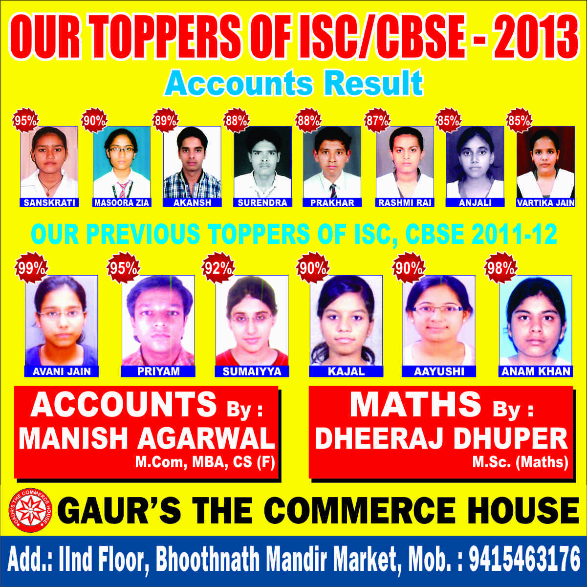 Our Toppers of ISC/CBSE 2013